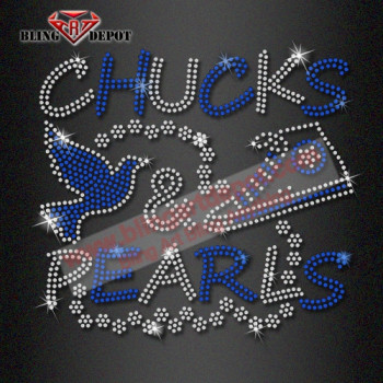 Chucks & Pearls rhinestone designs for ZETA sorority